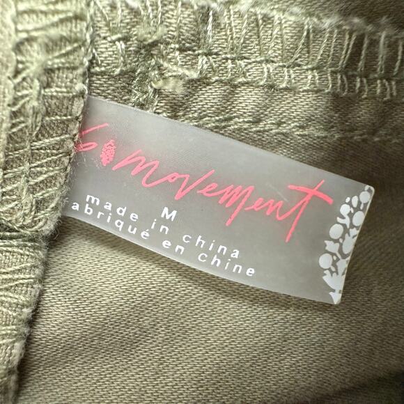 Free People Movement Voyage Pants Women's Size M Beige Cargo Straight Relaxed - Picture 7 of 10
